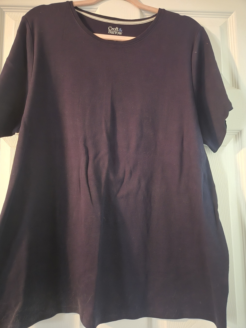 croft & barrow Women's Dark Navy Short Sleeve Crew Tee NWOT